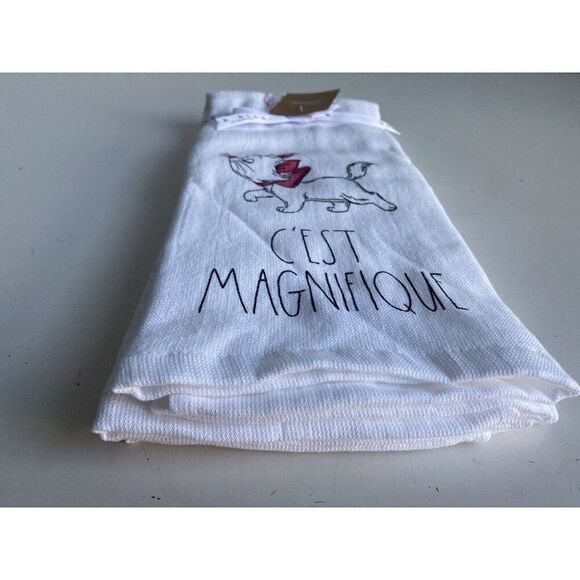 2 Pk Rae Dunn Disney Aristocats Marie C’est Magnifique Kitchen Towel Set NEW - Picture 6 of 12